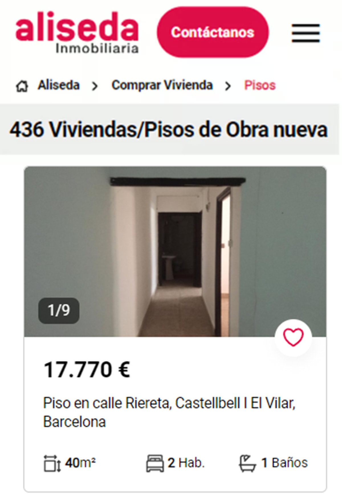 Catálogo de pisos de Aliseda