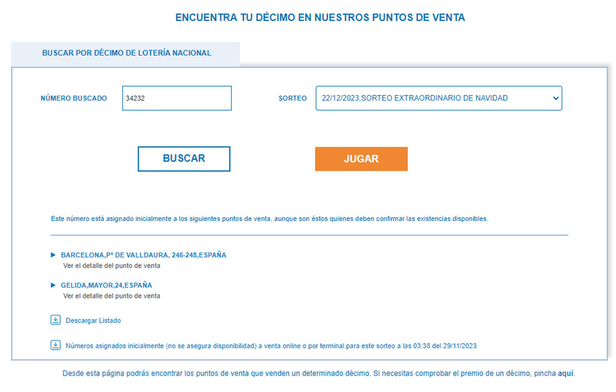 Buscador de lotería.