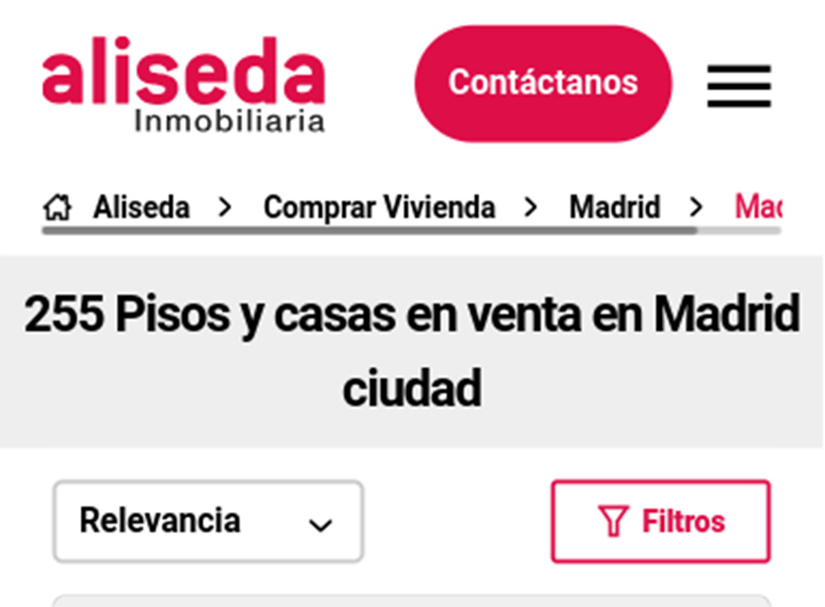 Catálogo de pisos Aliseda en Madrid