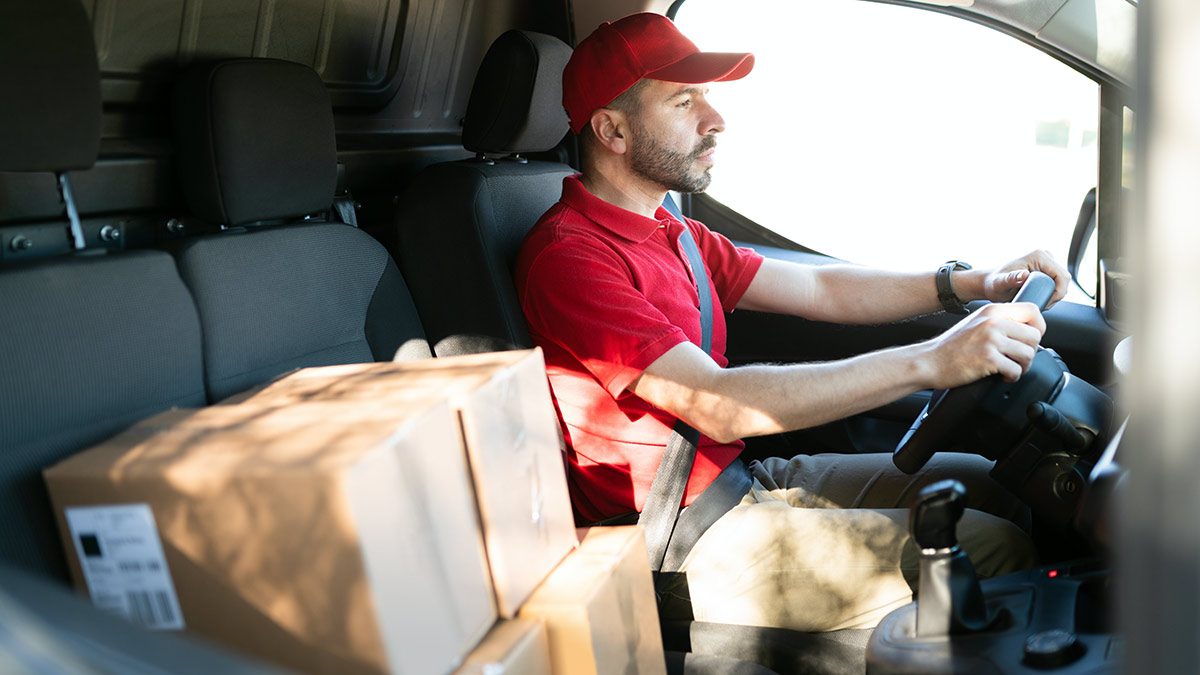 Repartidor en furgoneta
