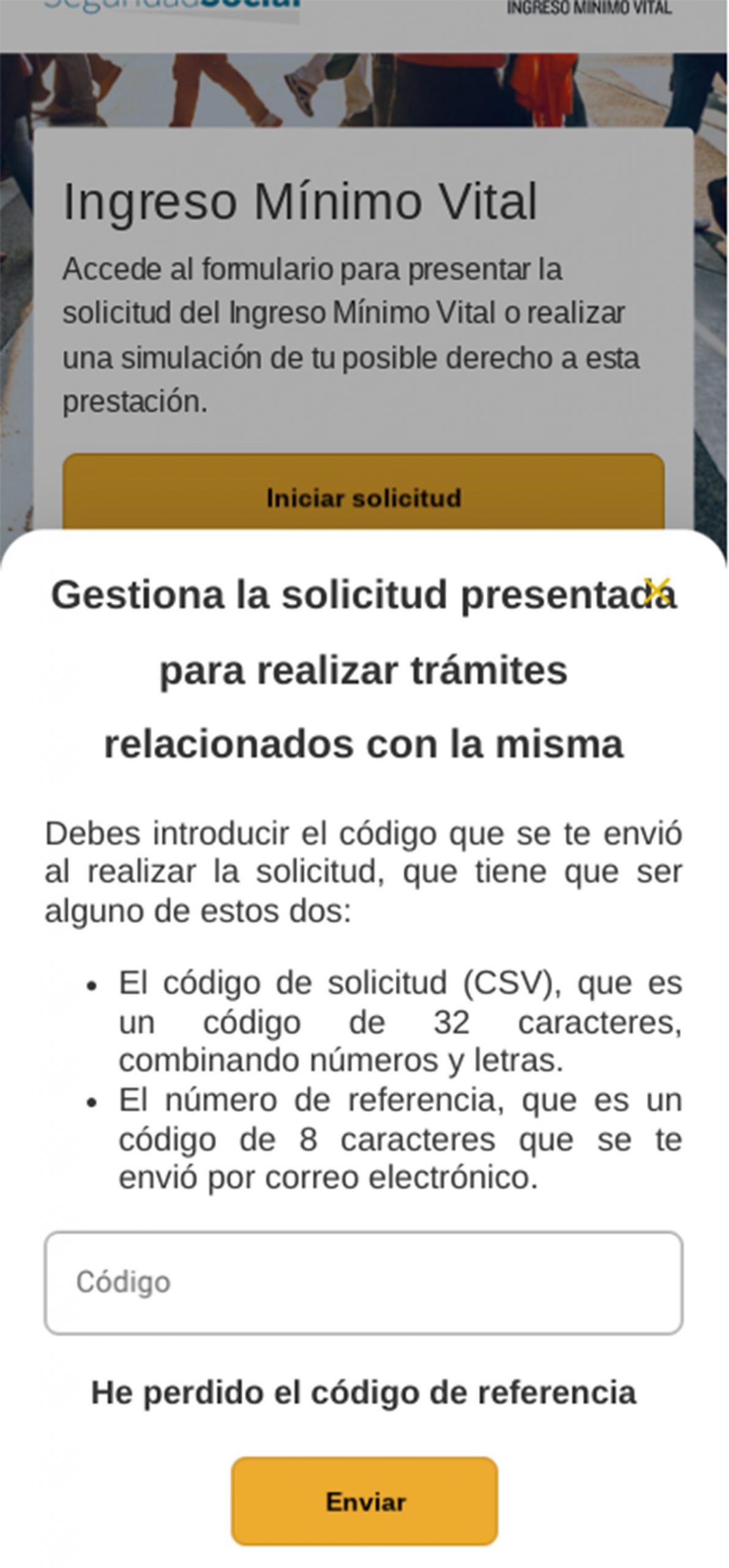Datos para gestión de solicitud