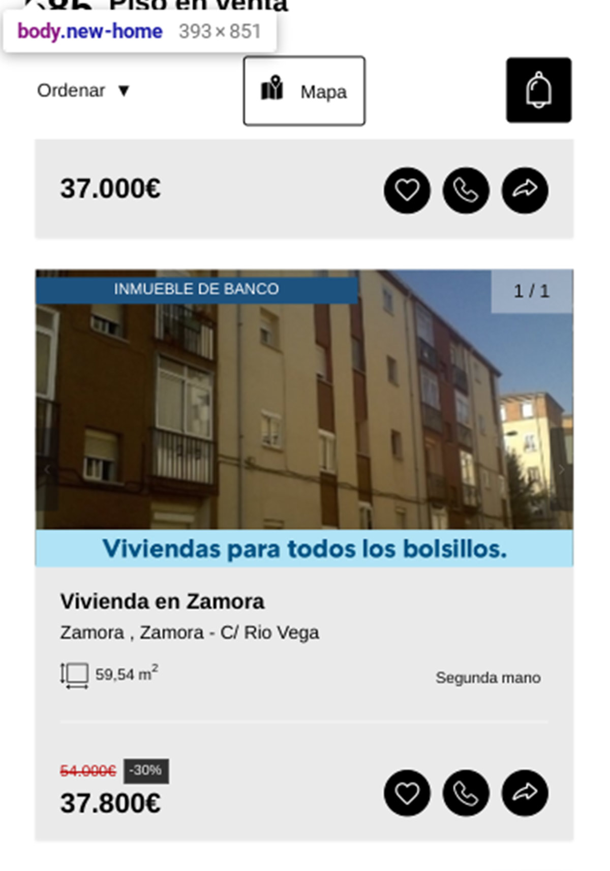 Piso de banco de Solvia por 37.800 euros