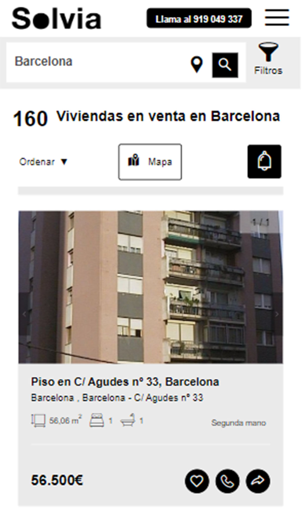 Piso en la ciudad de Barcelona por 56.500 euros