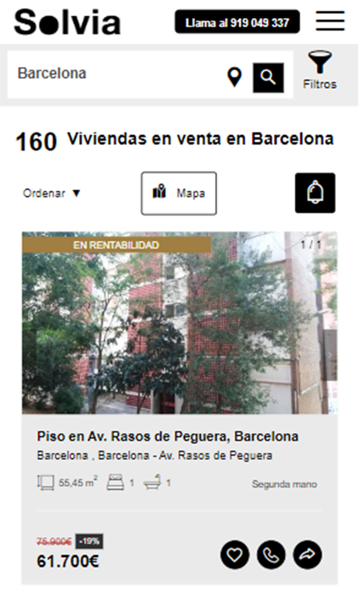 Piso en la ciudad de Barcelona por 61.700 euros