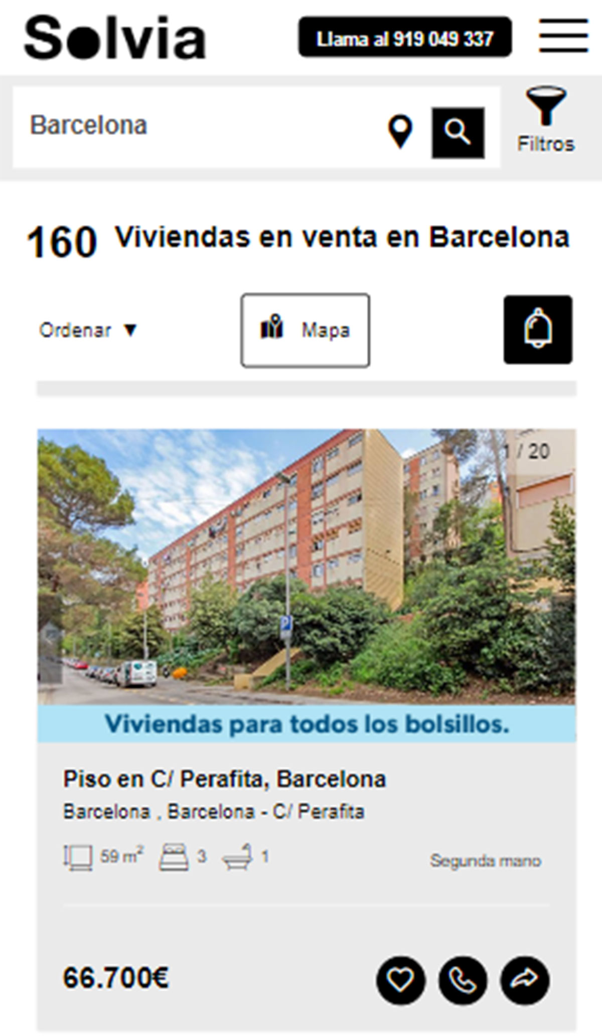 Piso en la ciudad de Barcelona por 66.700 euros