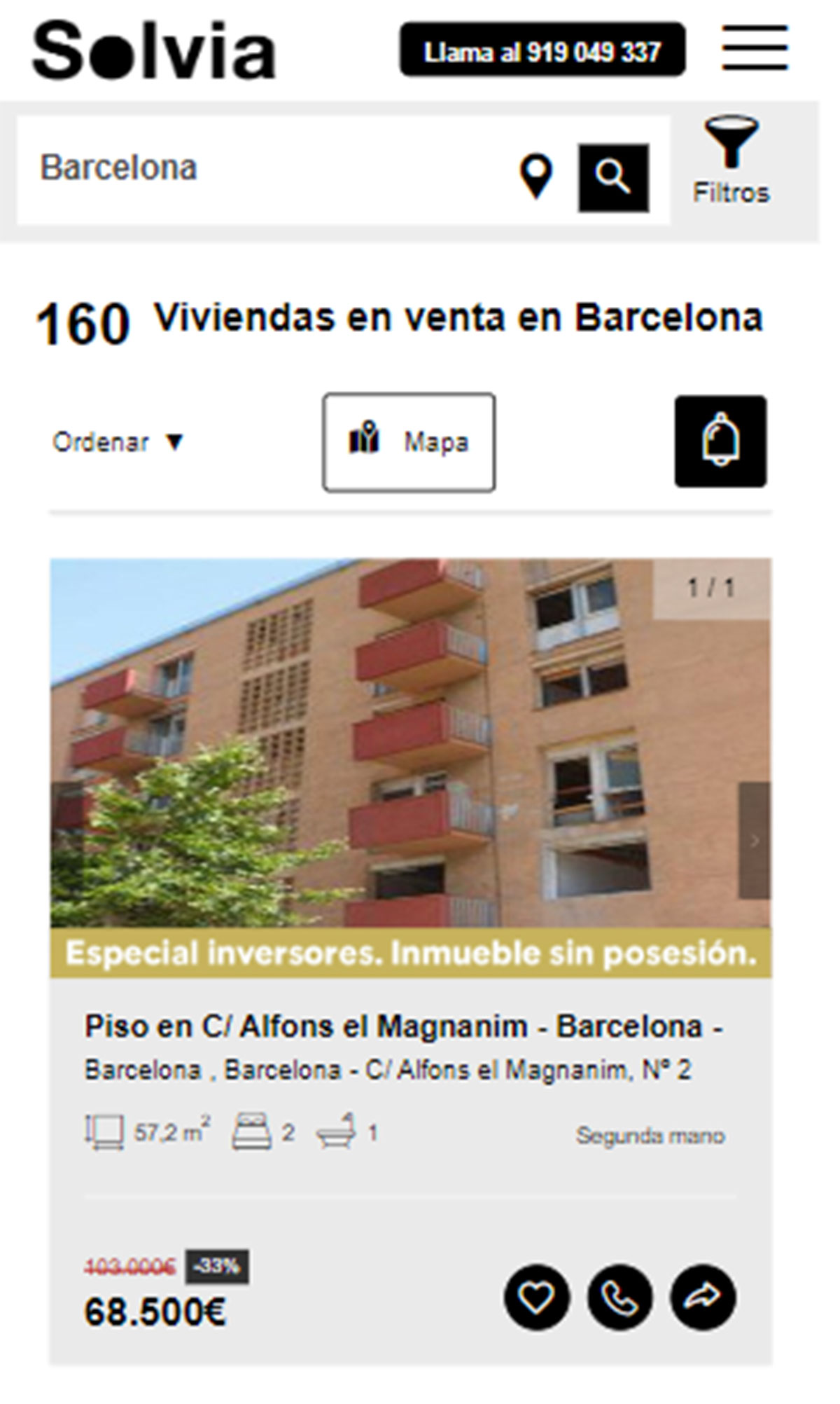 Piso en la ciudad de Barcelona por 68.500 euros