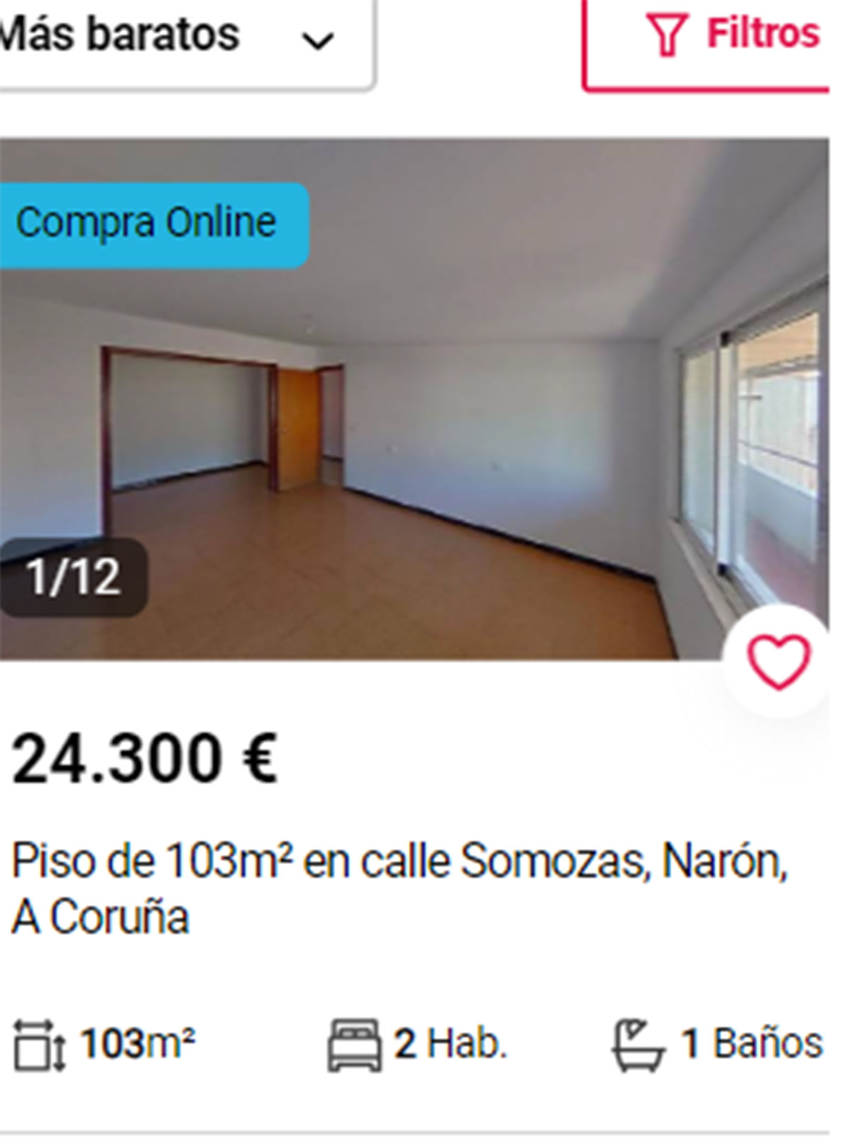 Piso en A Coruña por 24.300 euros