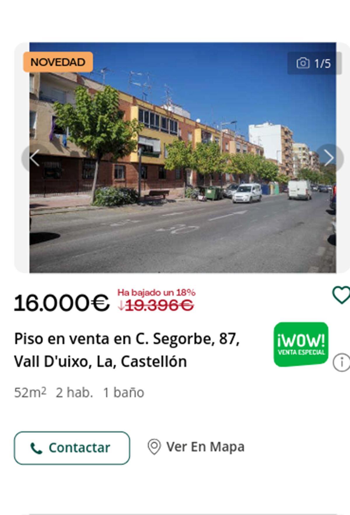 Piso a la venta con descuento por 16.000 euros