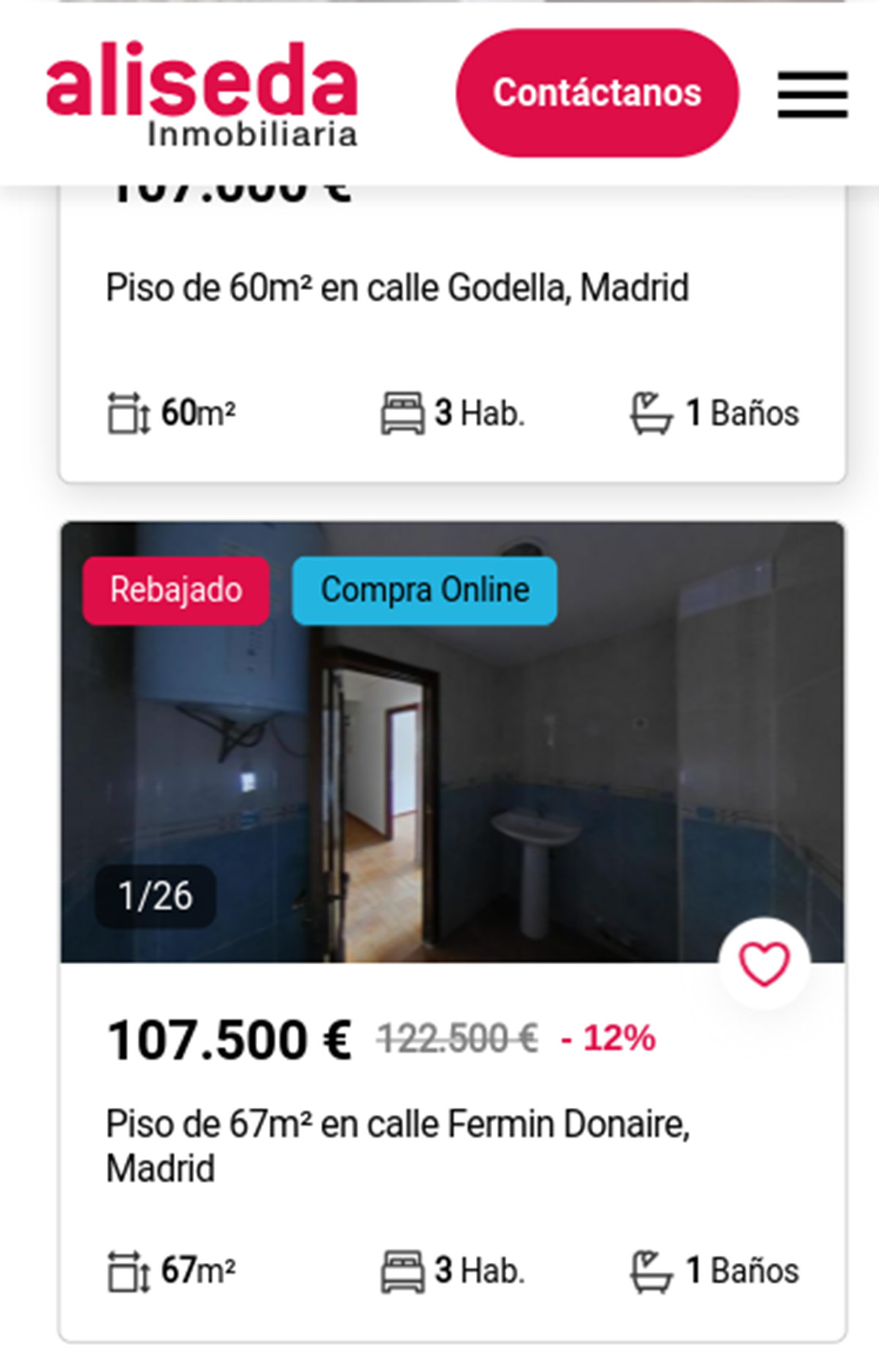 Piso en Madrid capital por 107.500 euros