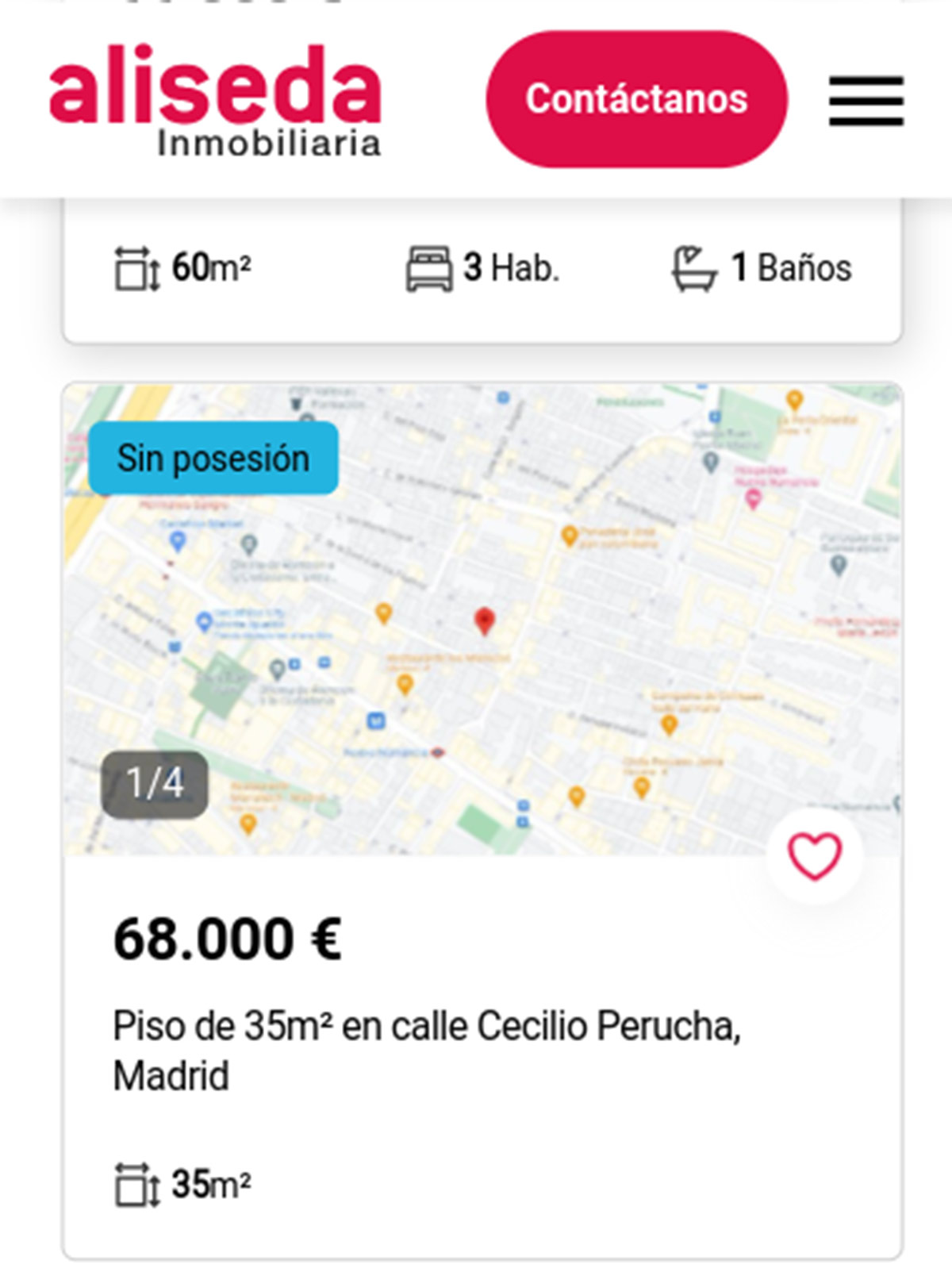 Piso en Madrid capital por 68.000 euros