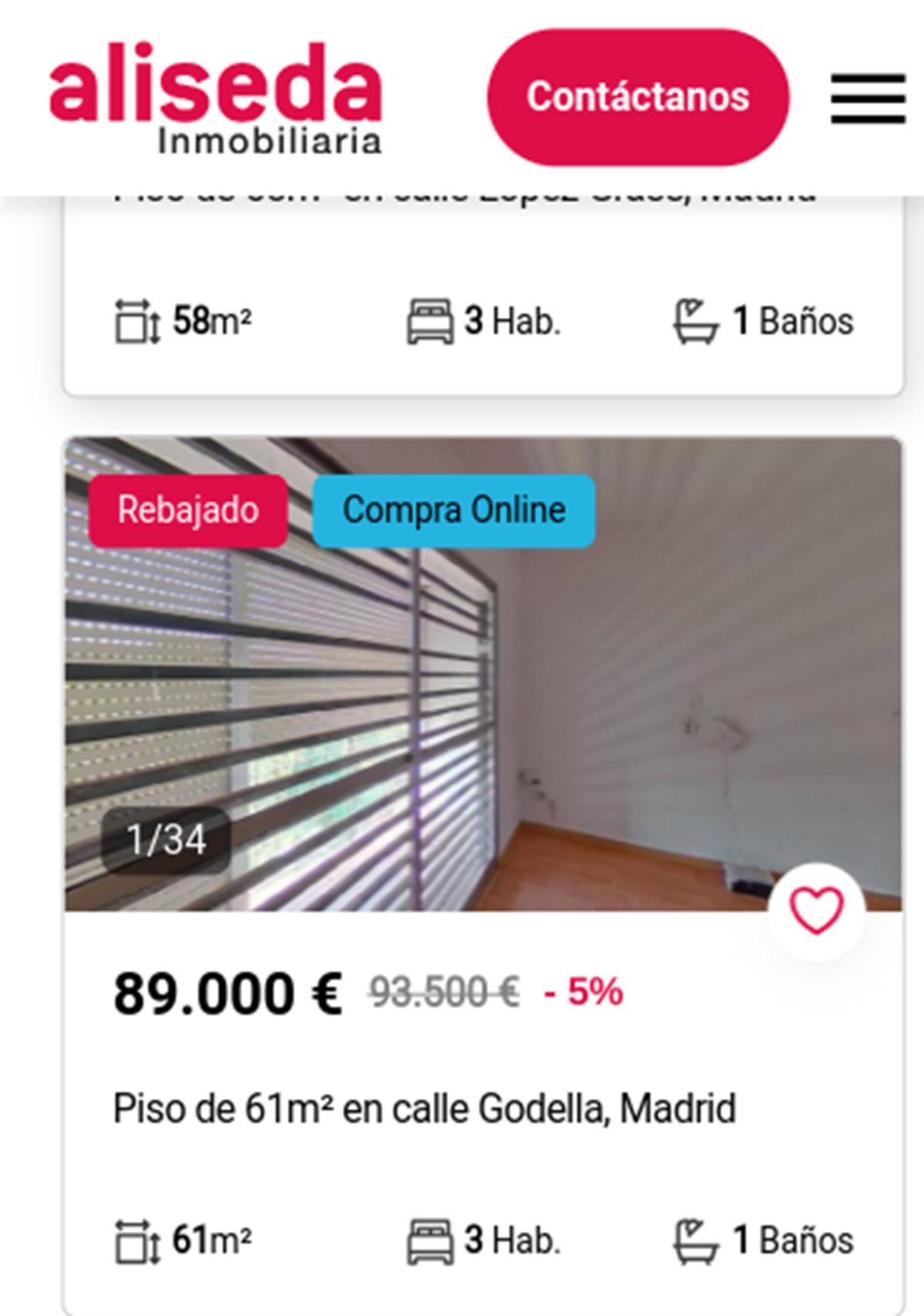 Piso en Madrid capital por 89.000 euros