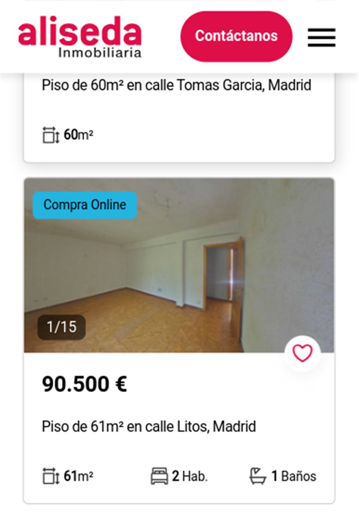 Piso en Madrid capital por 90.500 euros