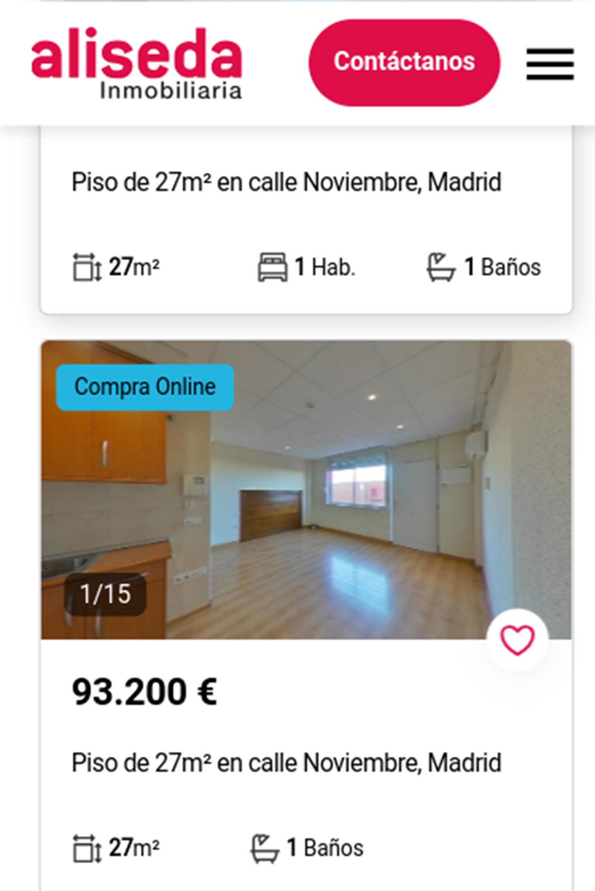 Piso en Madrid capital por 93.250 euros