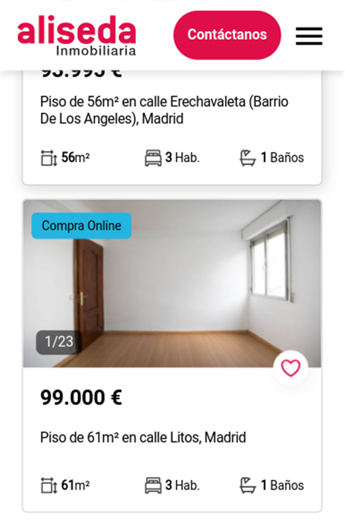 Piso en Madrid capital por 99.000 euros