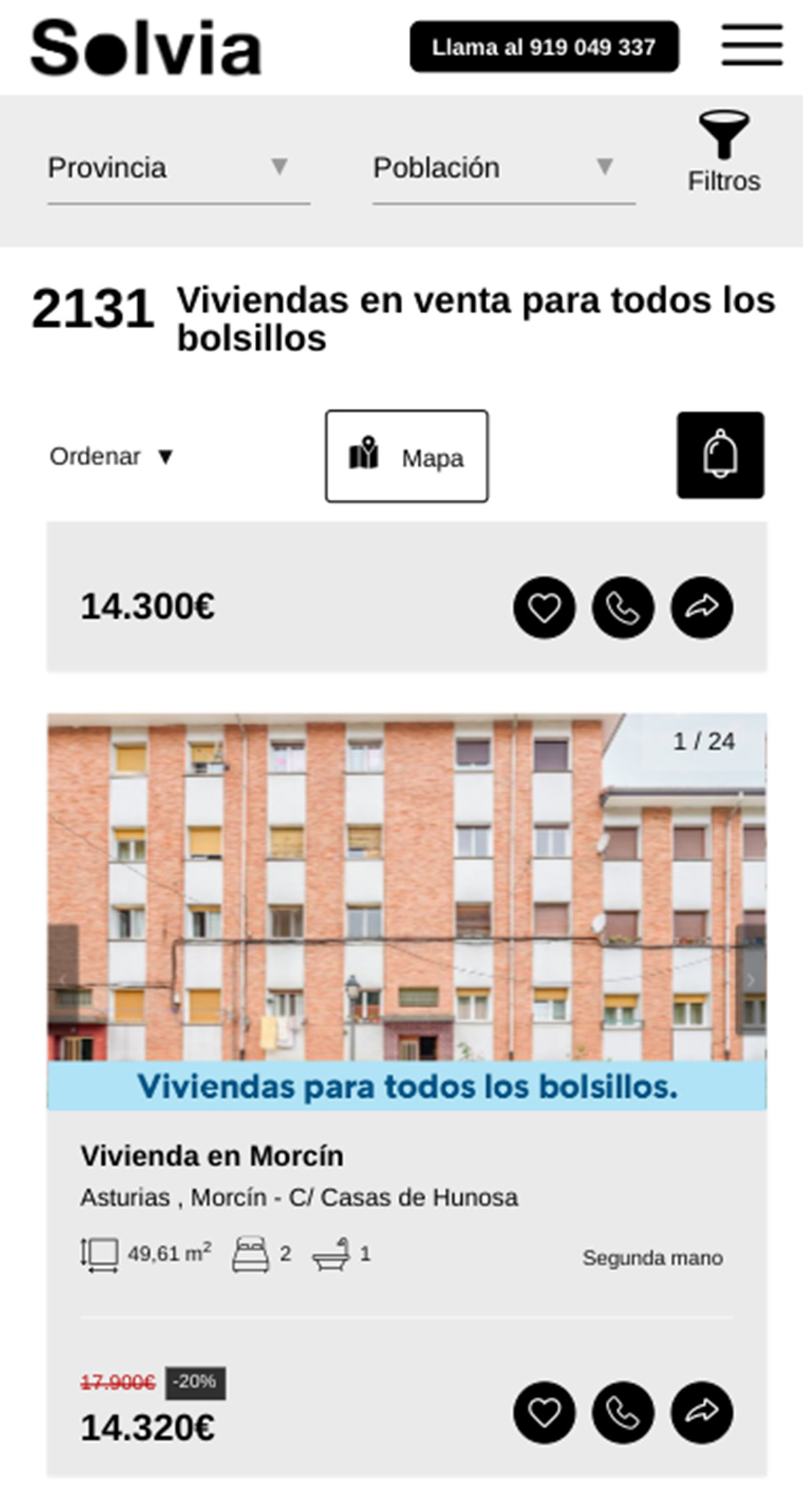 Pisos a la venta en Solvia por 14.320 euros