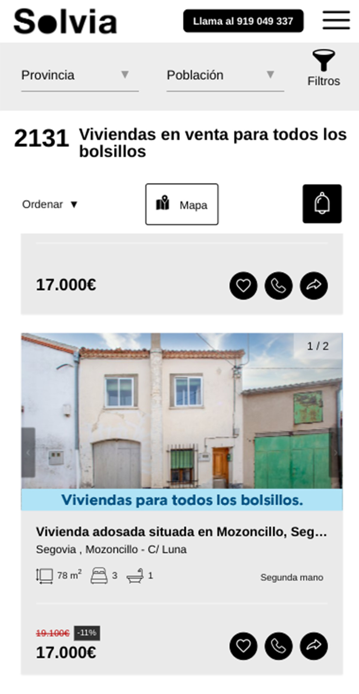 Pisos a la venta en Solvia por 17.000 euros