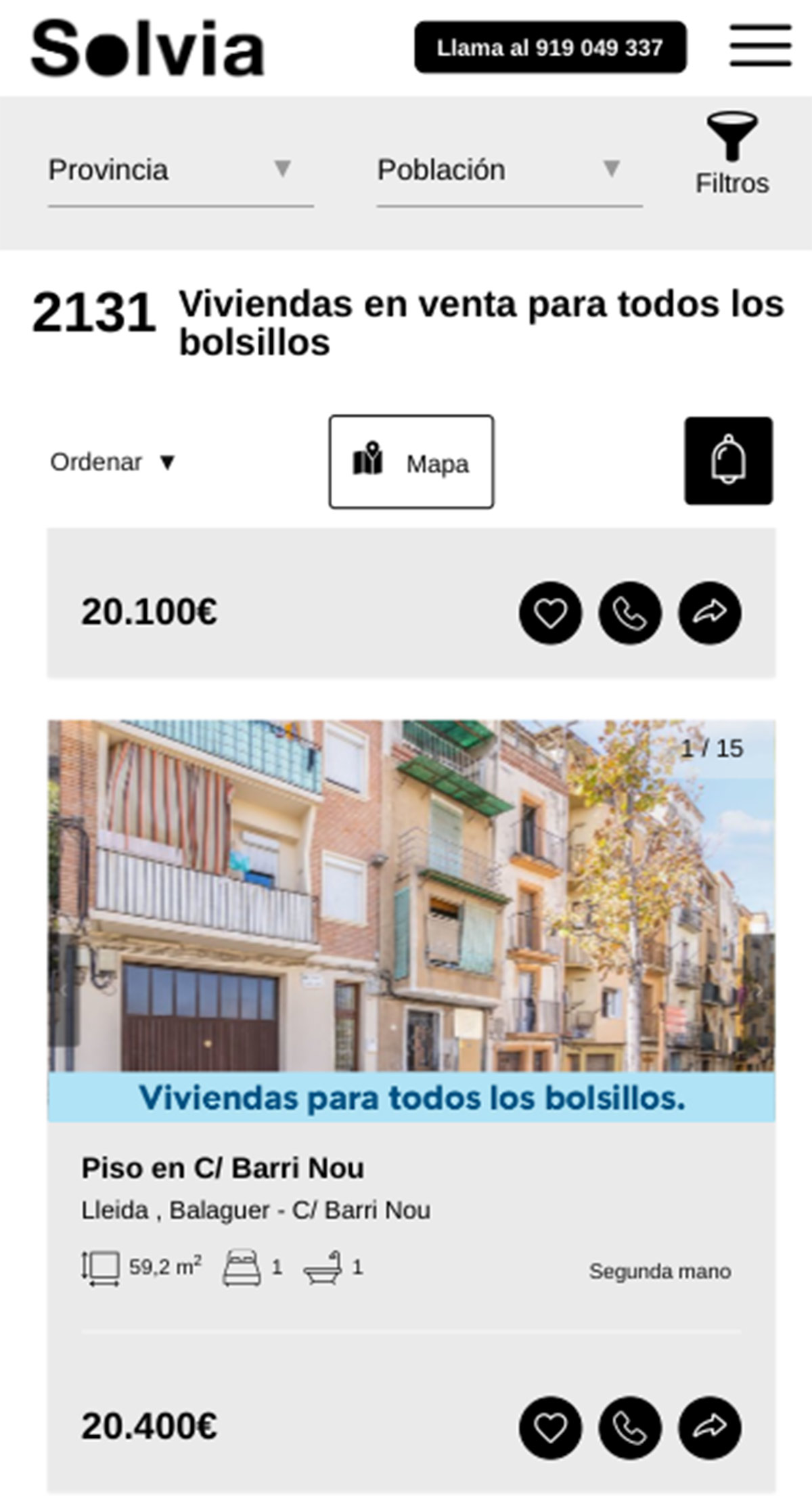 Pisos a la venta en Solvia por 20.400 euros