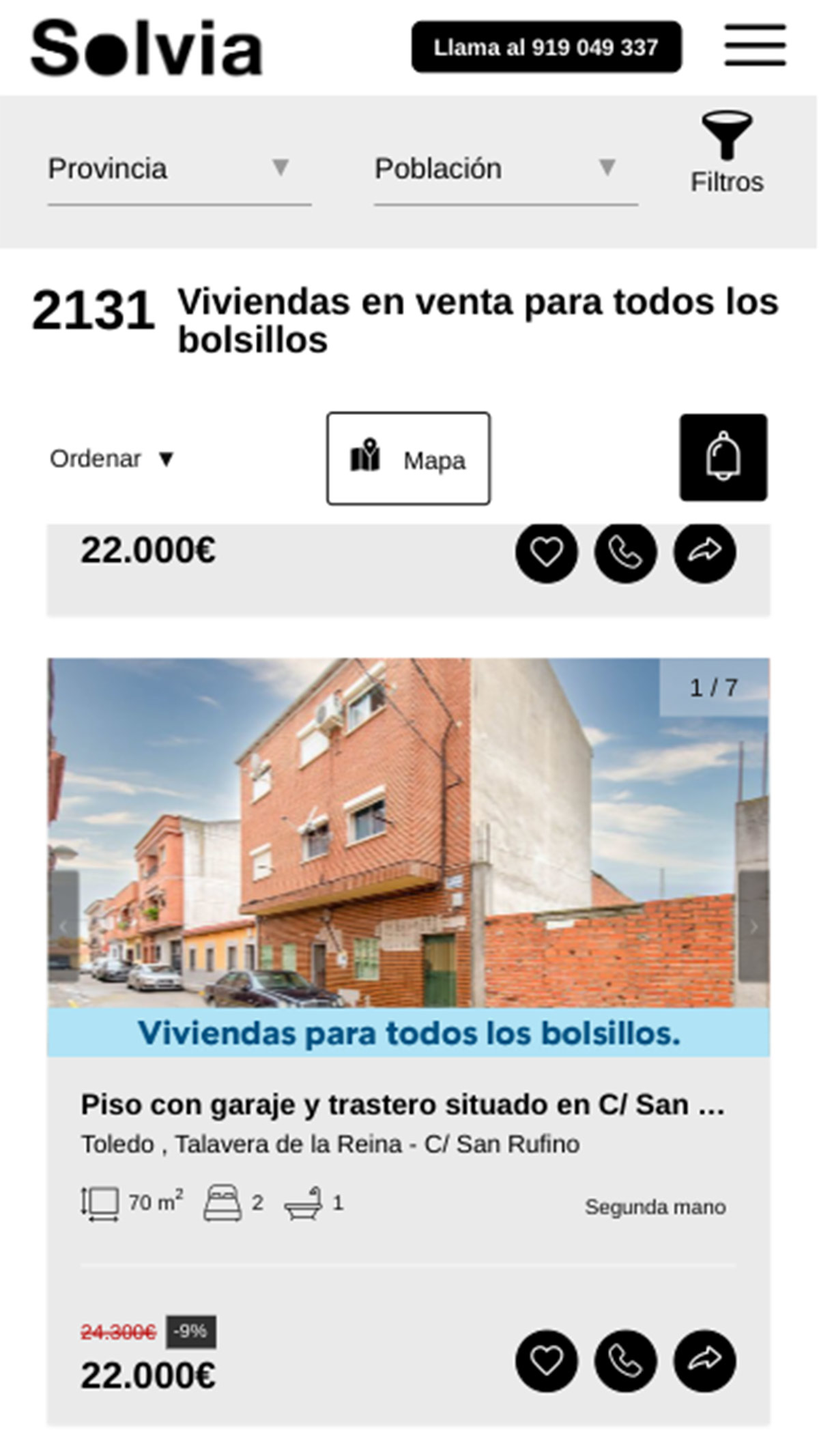 Pisos a la venta en Solvia por 22.000 euros