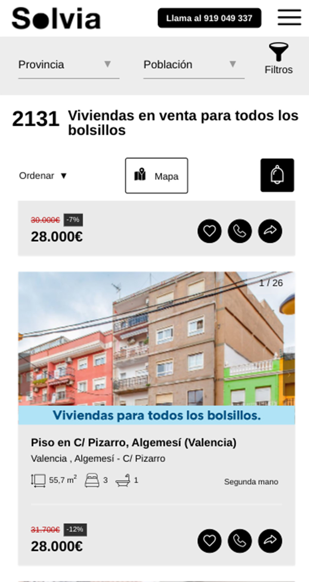 Pisos a la venta en Solvia por 28.000 euros