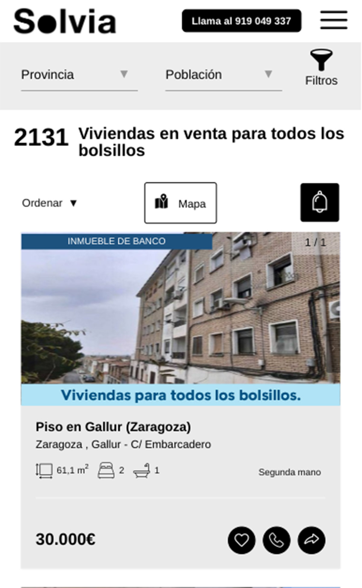 Pisos a la venta en Solvia por 30.000 euros