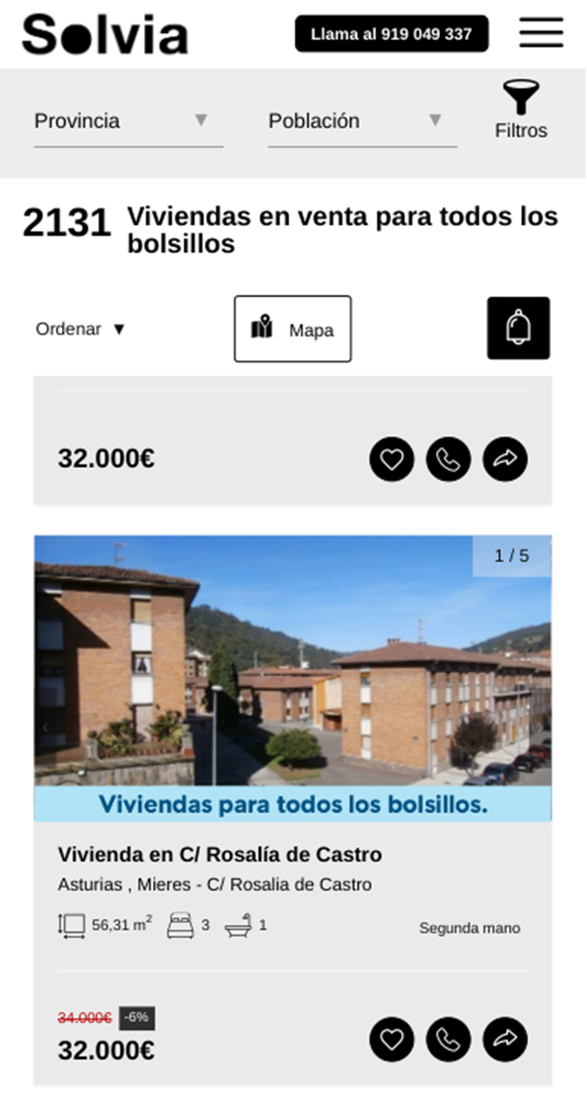 Pisos a la venta en Solvia por 32.000 euros