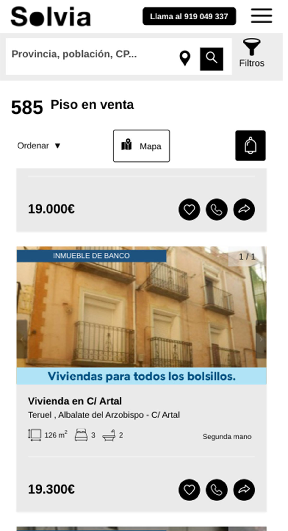 Piso de banco de Solvia por 19.300 euros