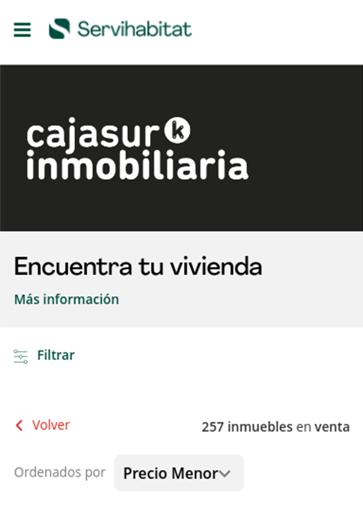 Catálogo de viviendas en Cajasur 