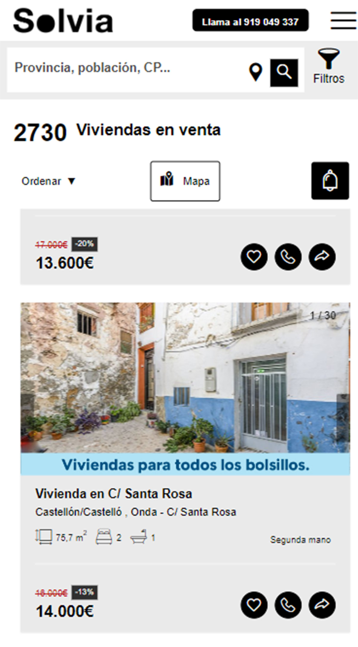 Pisos en Solvia con descuento por 14.000 euros