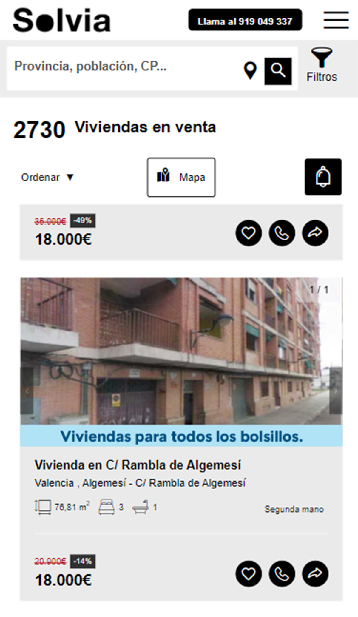 Pisos en Solvia con descuento por 18.000 euros