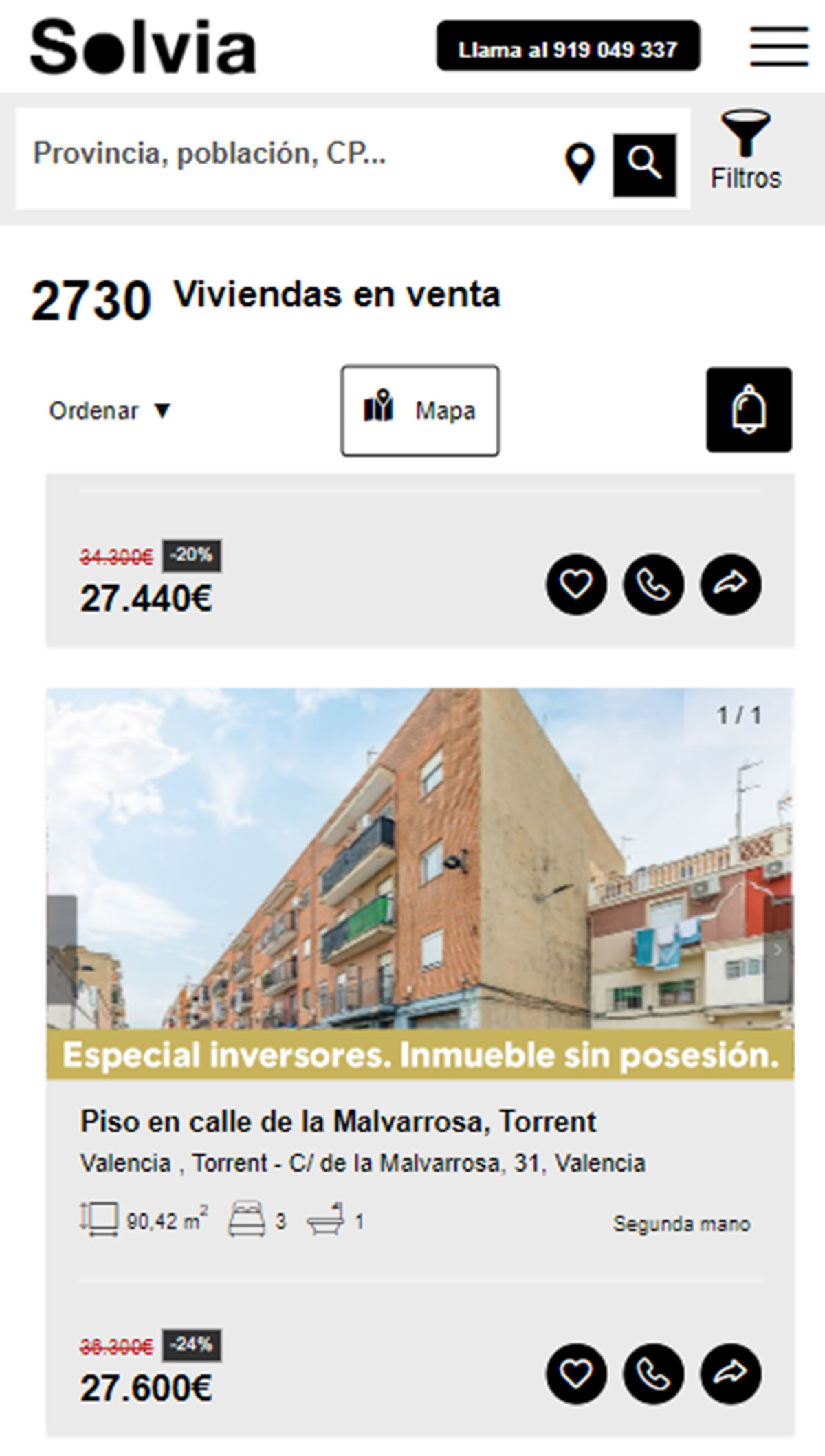 Pisos en Solvia con descuento por 27.000 euros