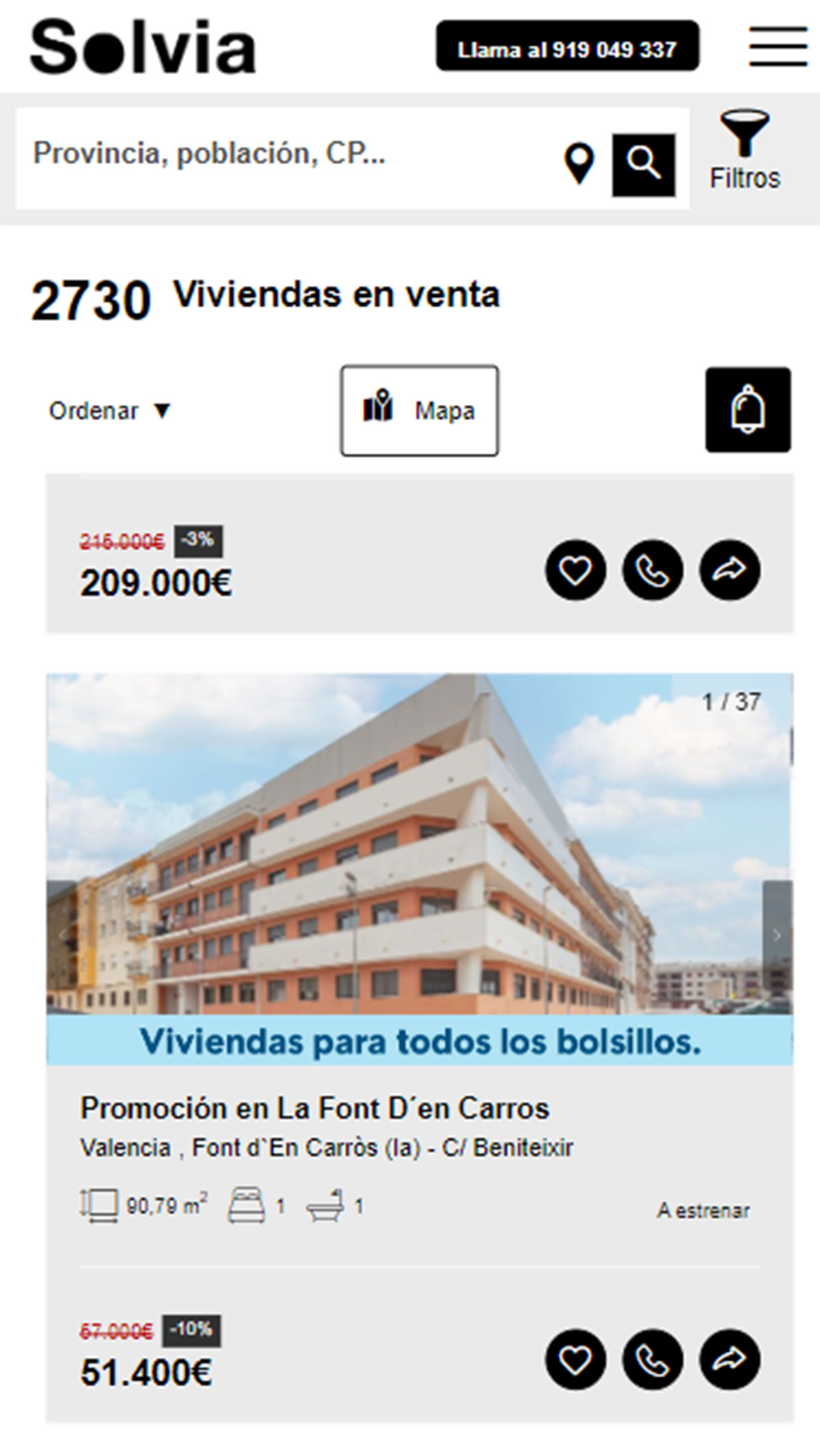 Pisos en Solvia con descuento por 51.000 euros