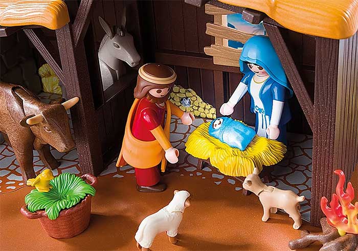 Recreación del nacimiento de Jesús con Playmobil.
