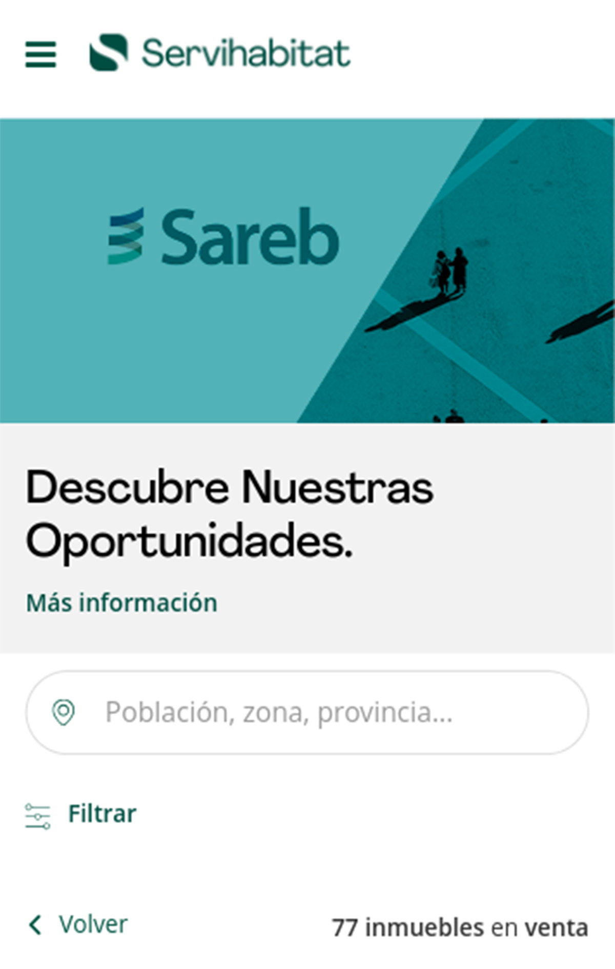 Catálogo de viviendas en Servihabitat de la Sareb