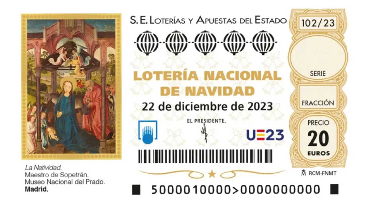 Décimo de la lotería de Navidad de 2023.