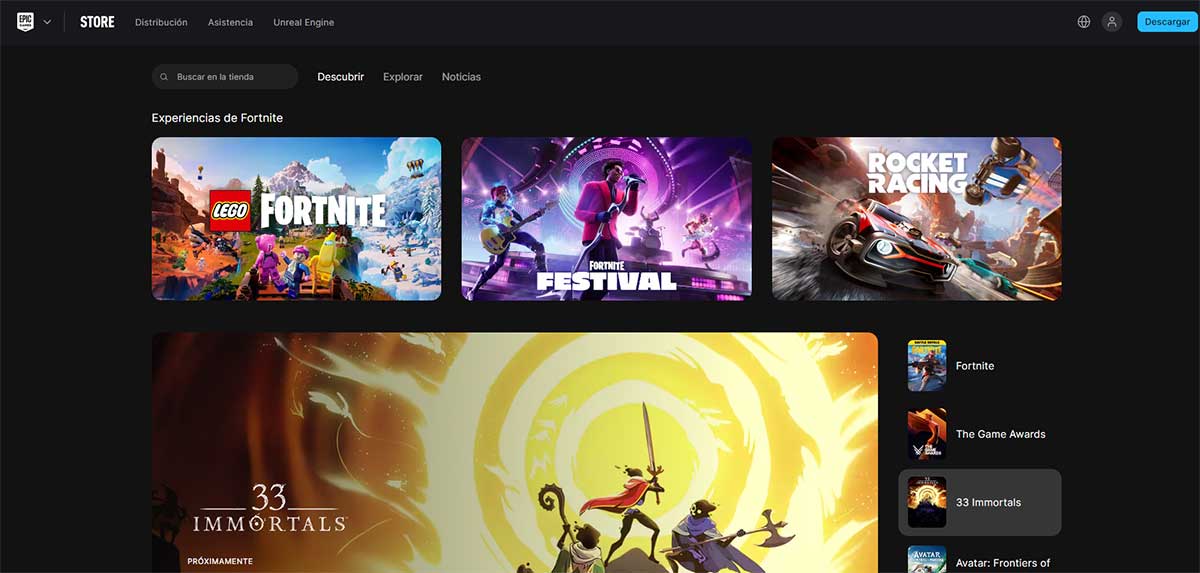 Tienda de Epic Game