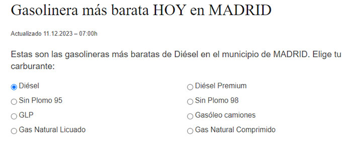 Tipos de combustible para comparar en CasaCocheCurro.com