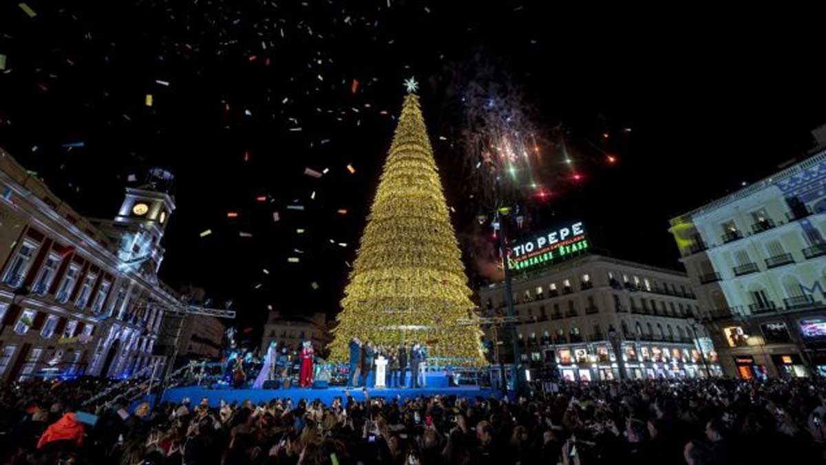 Árbol de Navidad en Sol, Madrid.