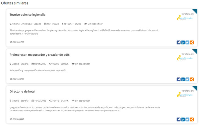 Ofertas similares de Garantía Juvenil.