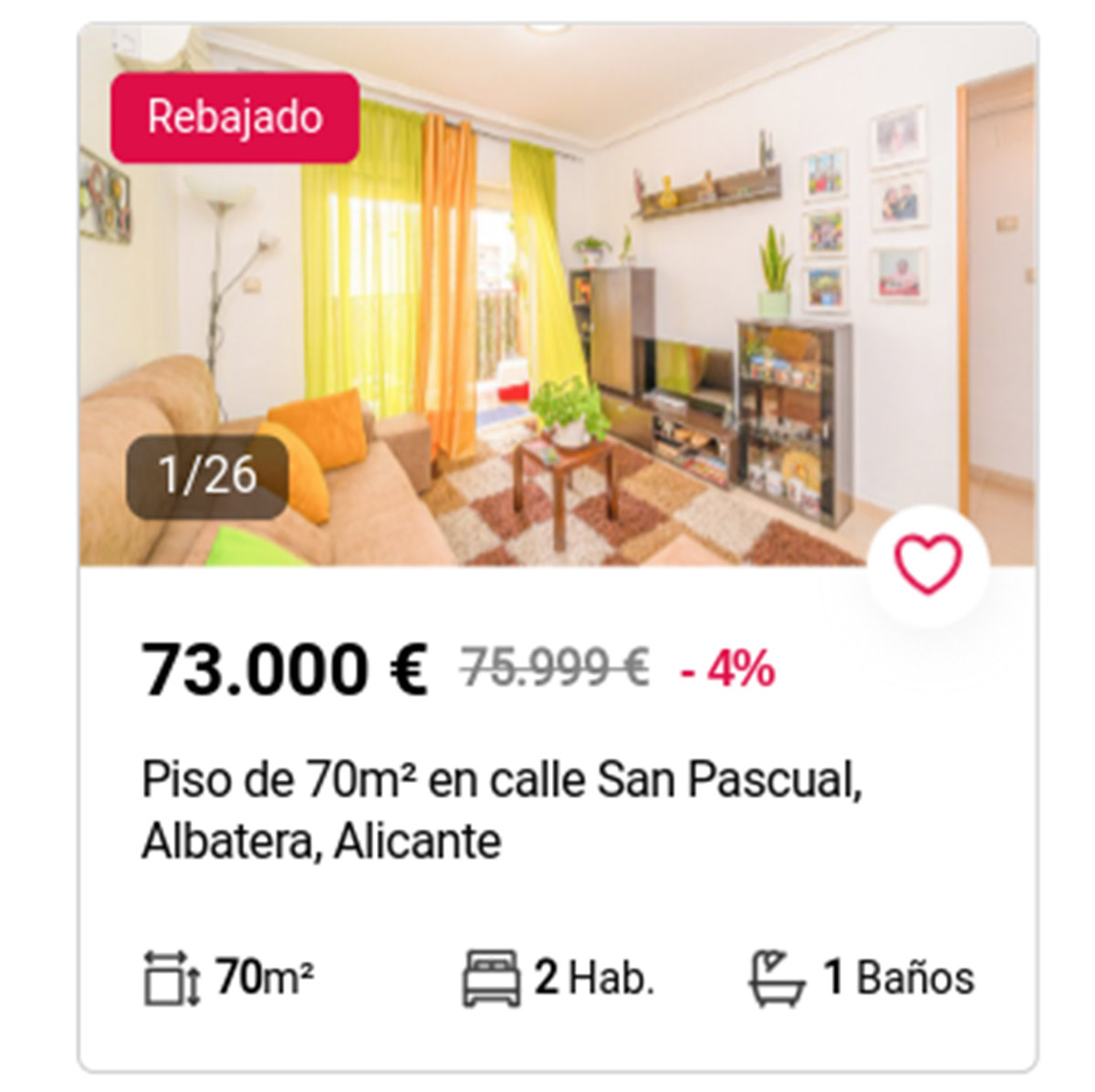 Piso a la venta en Aliseda por 73.000 euros