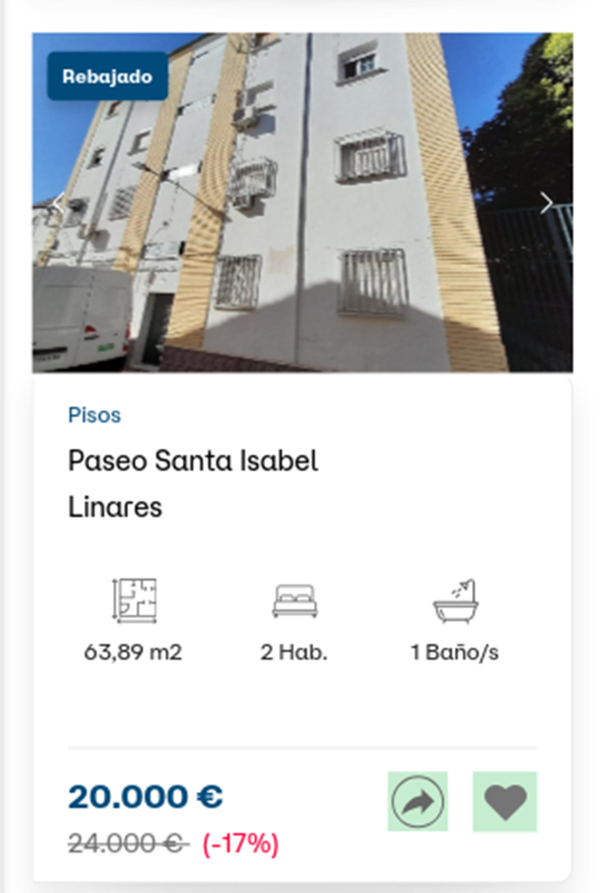 Piso a la venta de Diglo por 20.000 euros