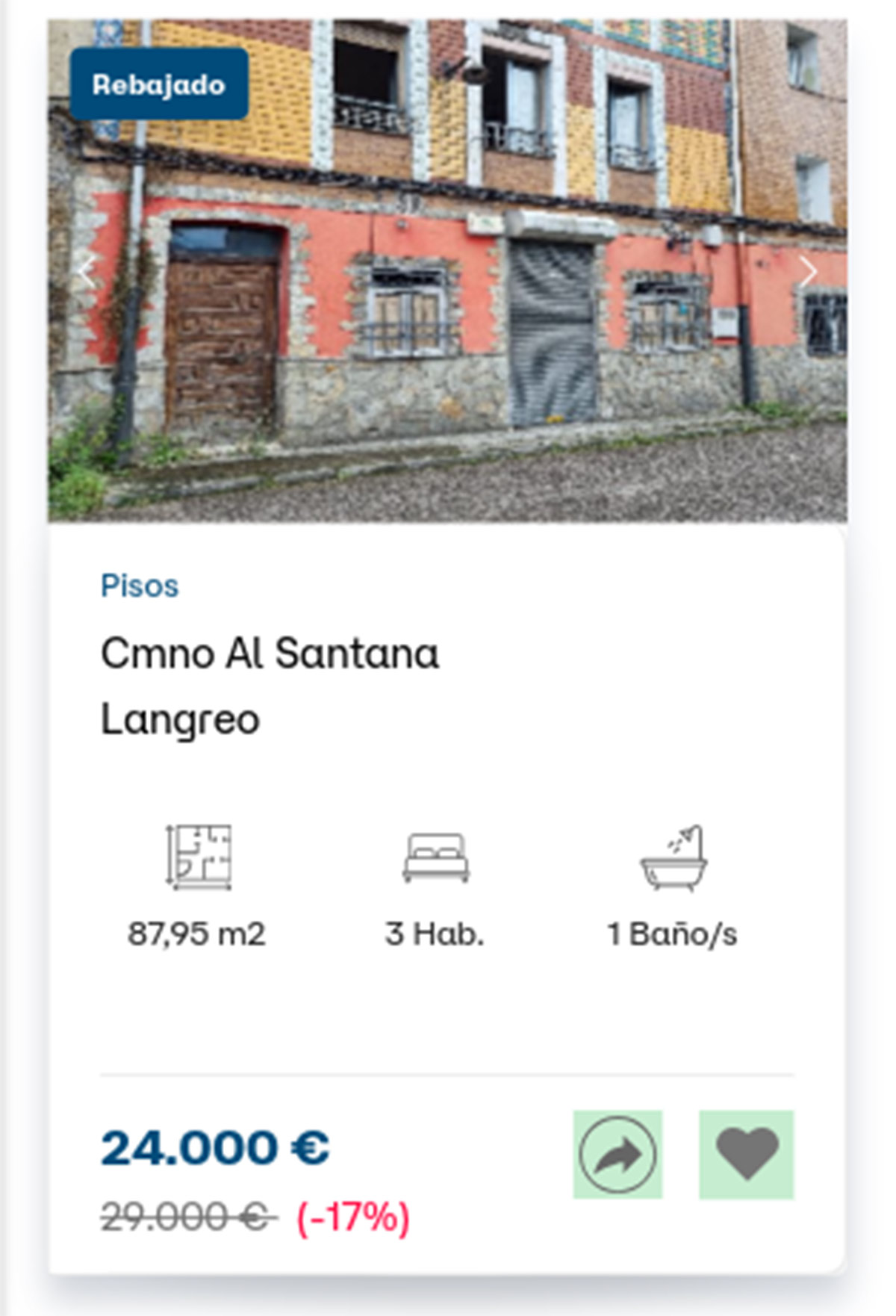 Piso a la venta de Diglo por 24.000 euros