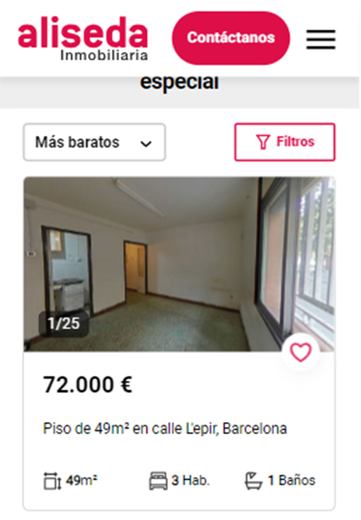 Piso en Barcelona por 72.000 euros
