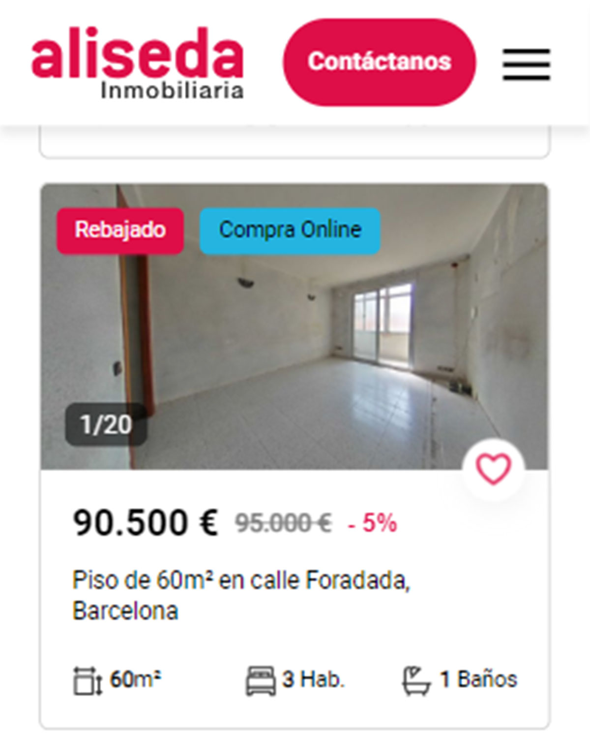 Piso en Barcelona por 90.600 euros