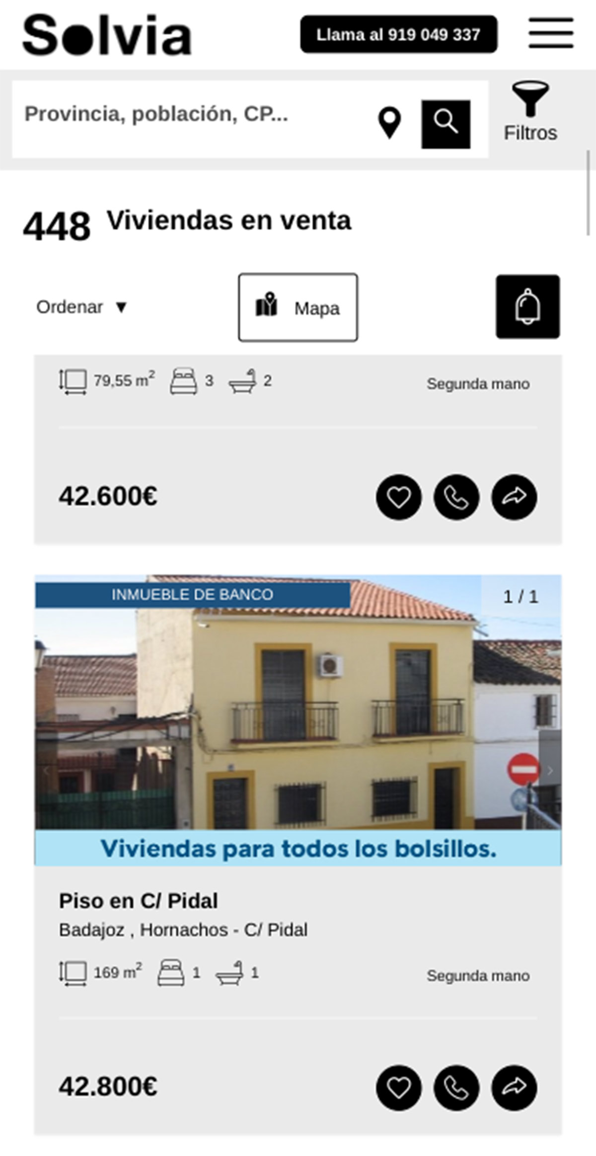 Pisos a la venta de Solvia por 42.800 euros
