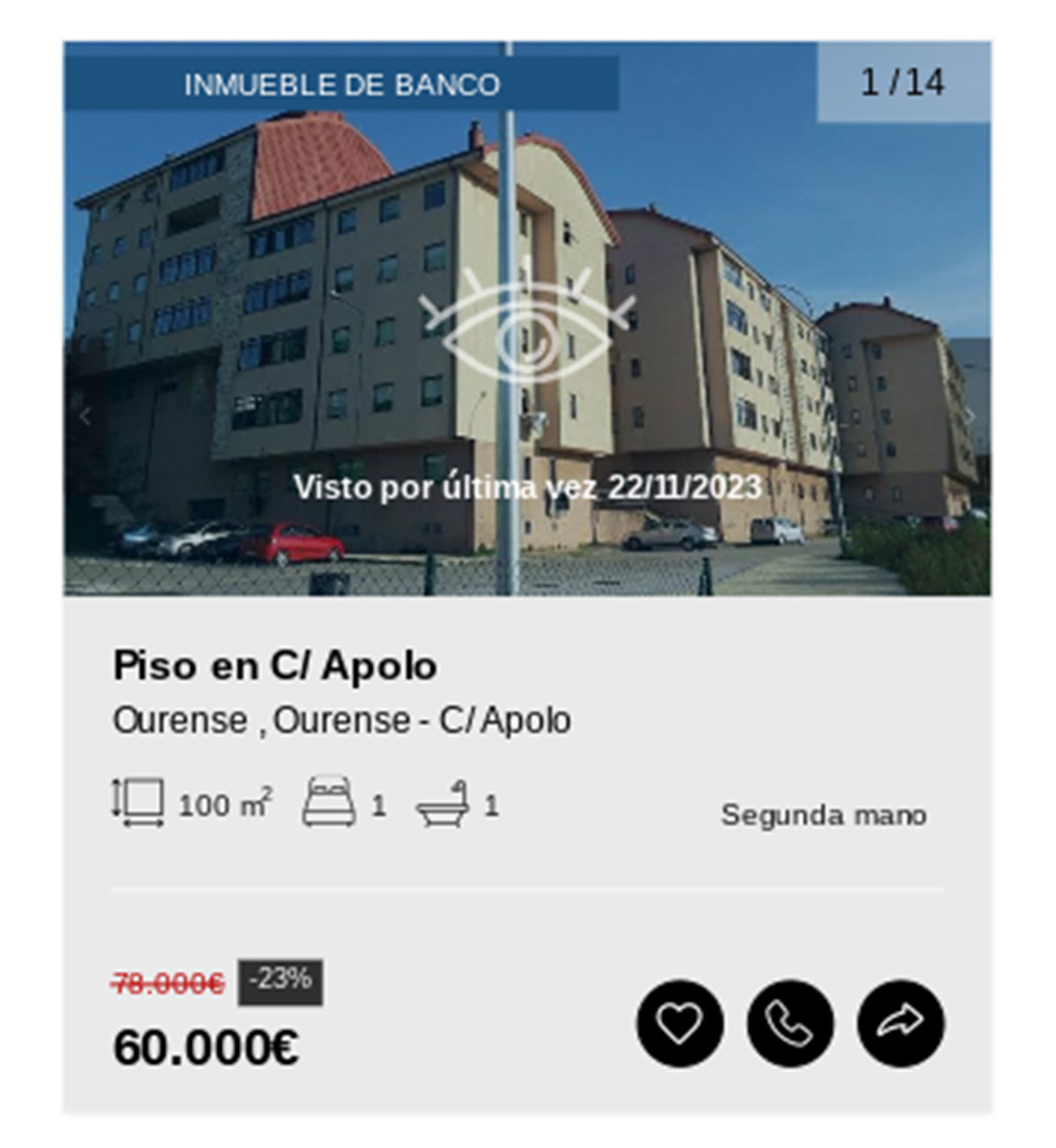 Piso en Solvia con garaje por 60.000 euros