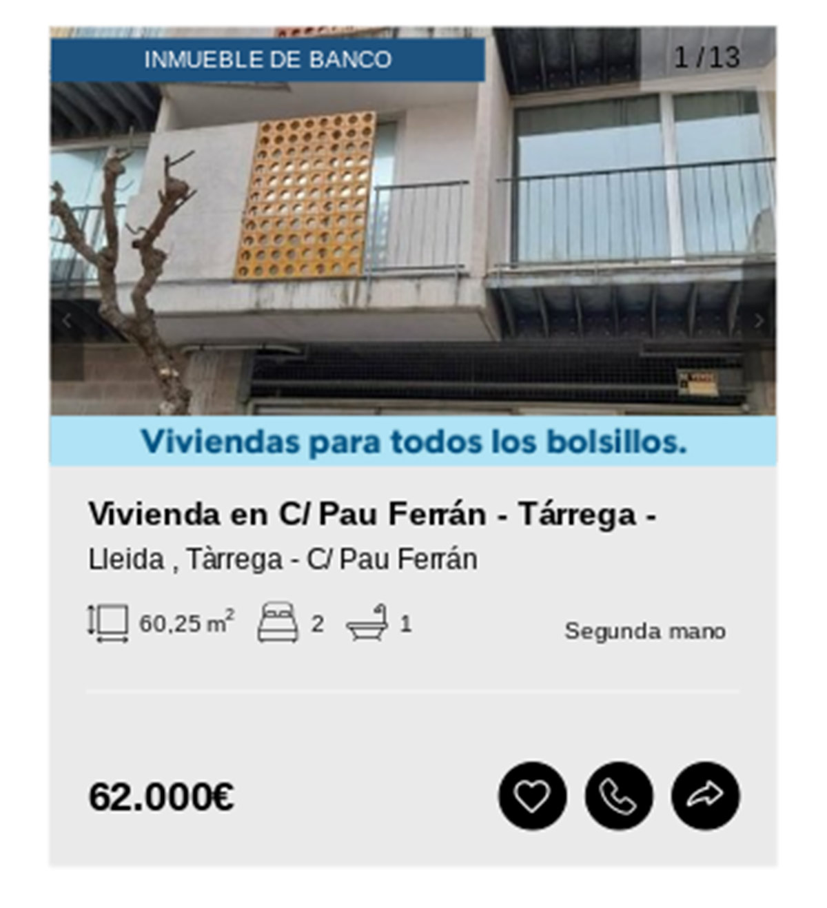 Piso en Solvia con garaje por 62.000 euros