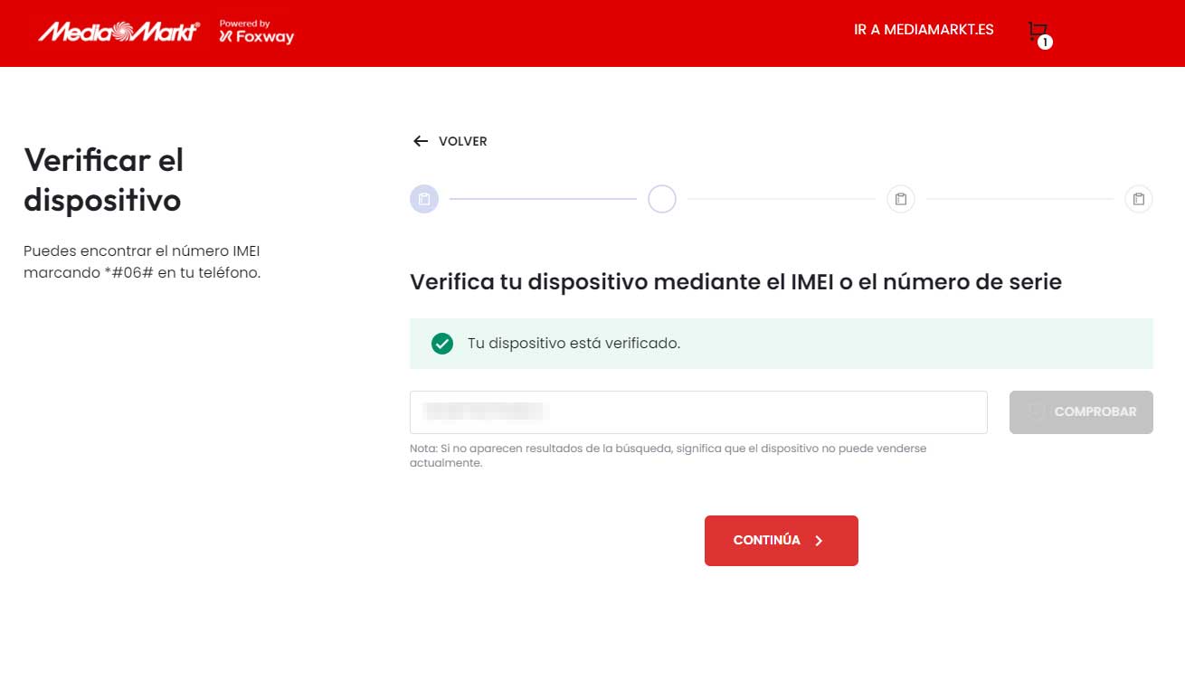 Verificar estado del dispositivo en MediaMarkt.