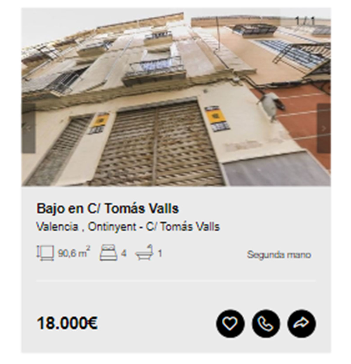 Bajo en venta de Solvia por 18.000 euros