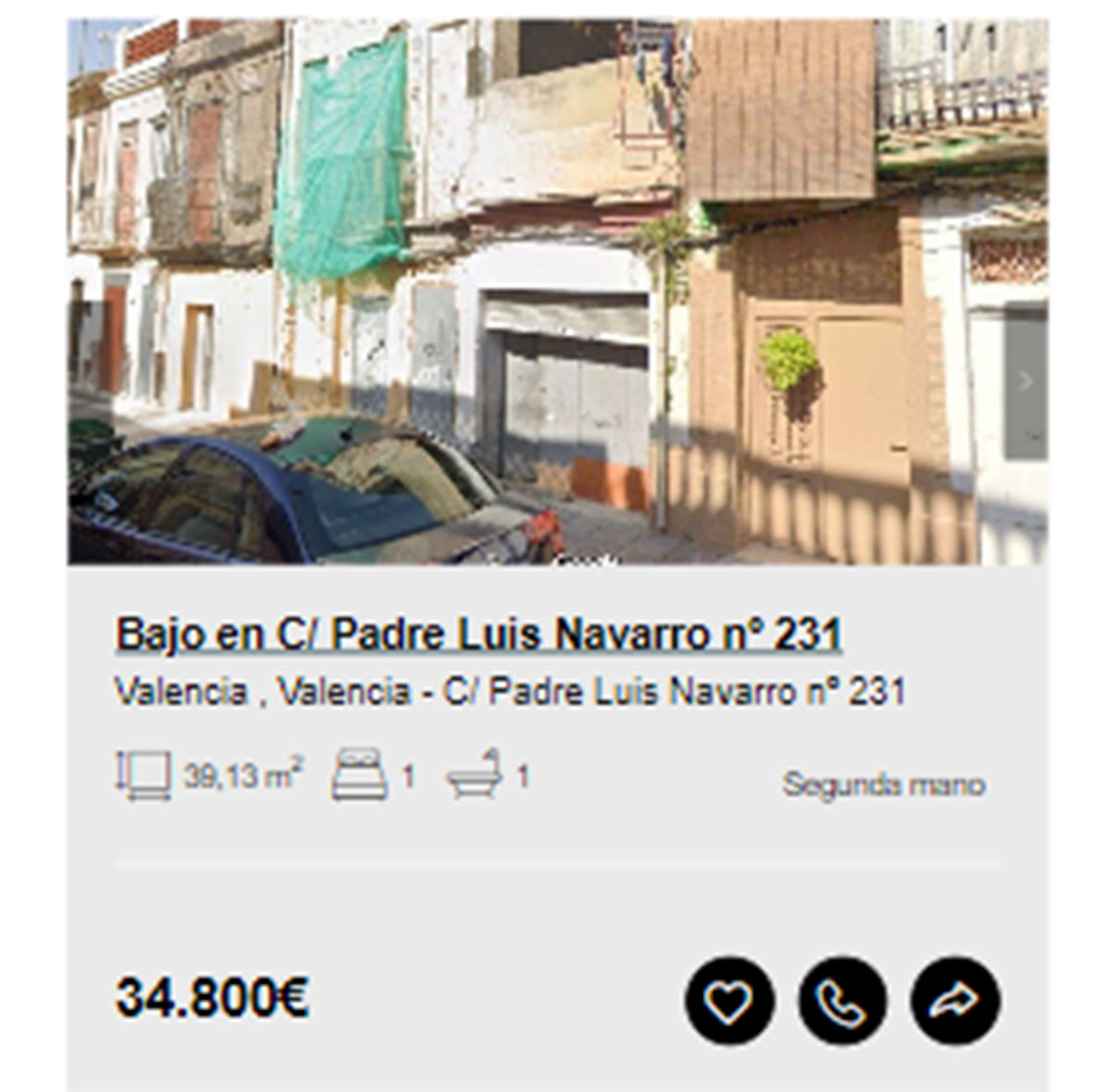 Bajo en venta de Solvia por 34.800 euros