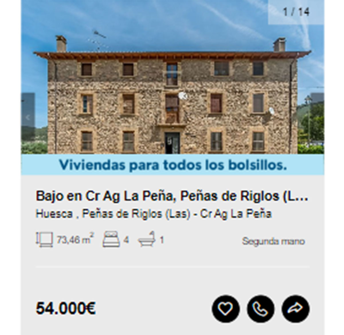 Bajo en venta de Solvia por 54.000 euros